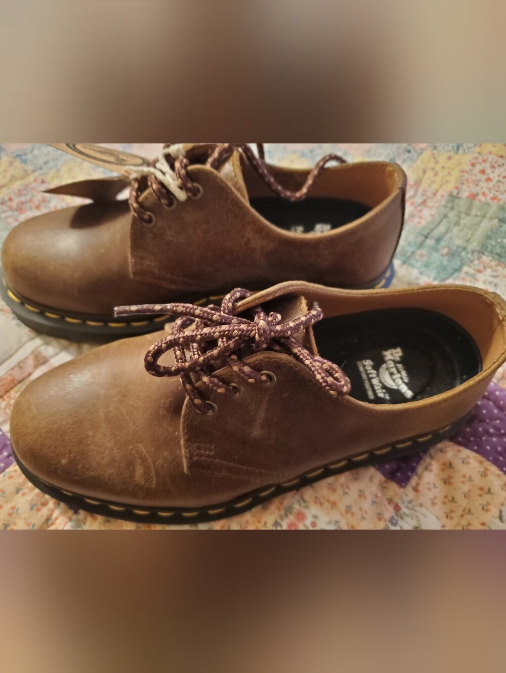 Dr. Martens Brown Leather 3-Eye Derby with Contrasting Laces